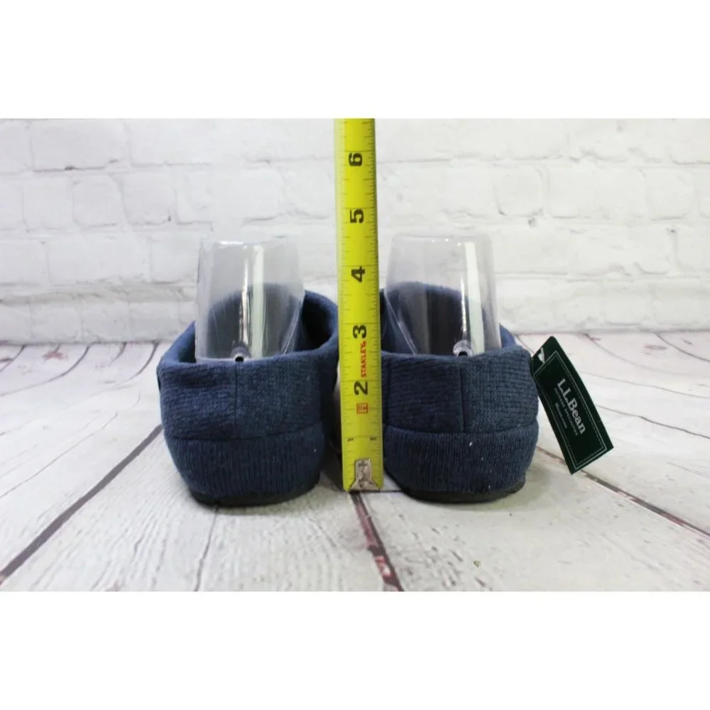 LL Bean Blue Sweater Knit Fleece Cozy Comfort Slipper Scuff Size 10 M - Picture 8 of 9